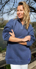 Load image into Gallery viewer, DIANA ZIP NECK - Navy Wash