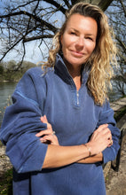 Load image into Gallery viewer, DIANA ZIP NECK - Navy Wash