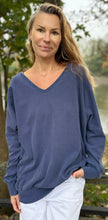 Load image into Gallery viewer, Raglan V Neck - Navy