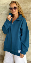 Load image into Gallery viewer, DIANA ZIP NECK - PETROL BLUE