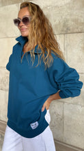 Load image into Gallery viewer, DIANA ZIP NECK - PETROL BLUE