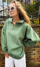 Load image into Gallery viewer, DIANA ZIP NECK - Olive Green