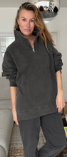 Load image into Gallery viewer, DIANA ZIP NECK - Black Wash