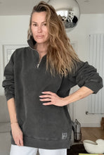 Load image into Gallery viewer, DIANA ZIP NECK - Black Wash
