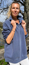 Load image into Gallery viewer, DIANA ZIP NECK - Navy Wash