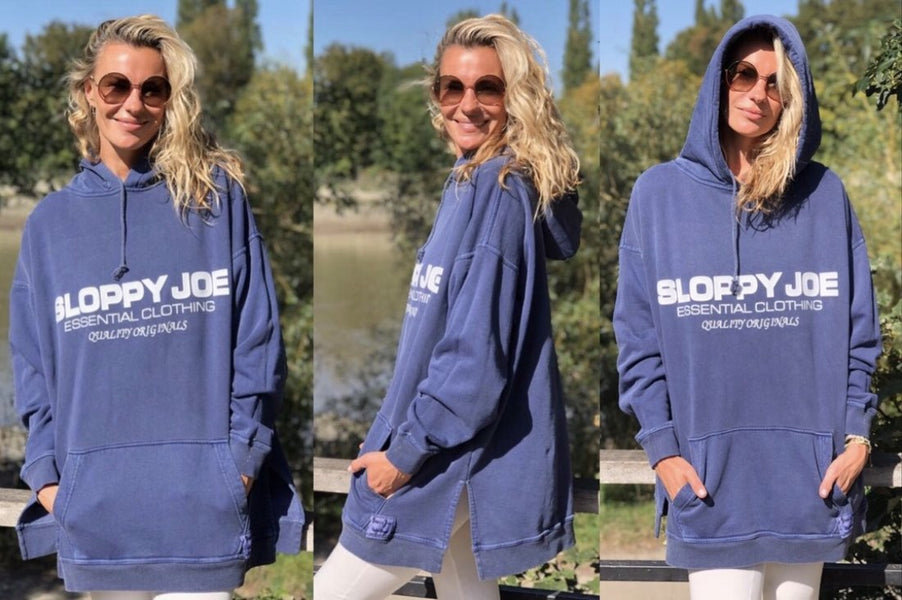 DESIGNER POUCH HOOD IN NAVY WASH - BACK IN STOCK!