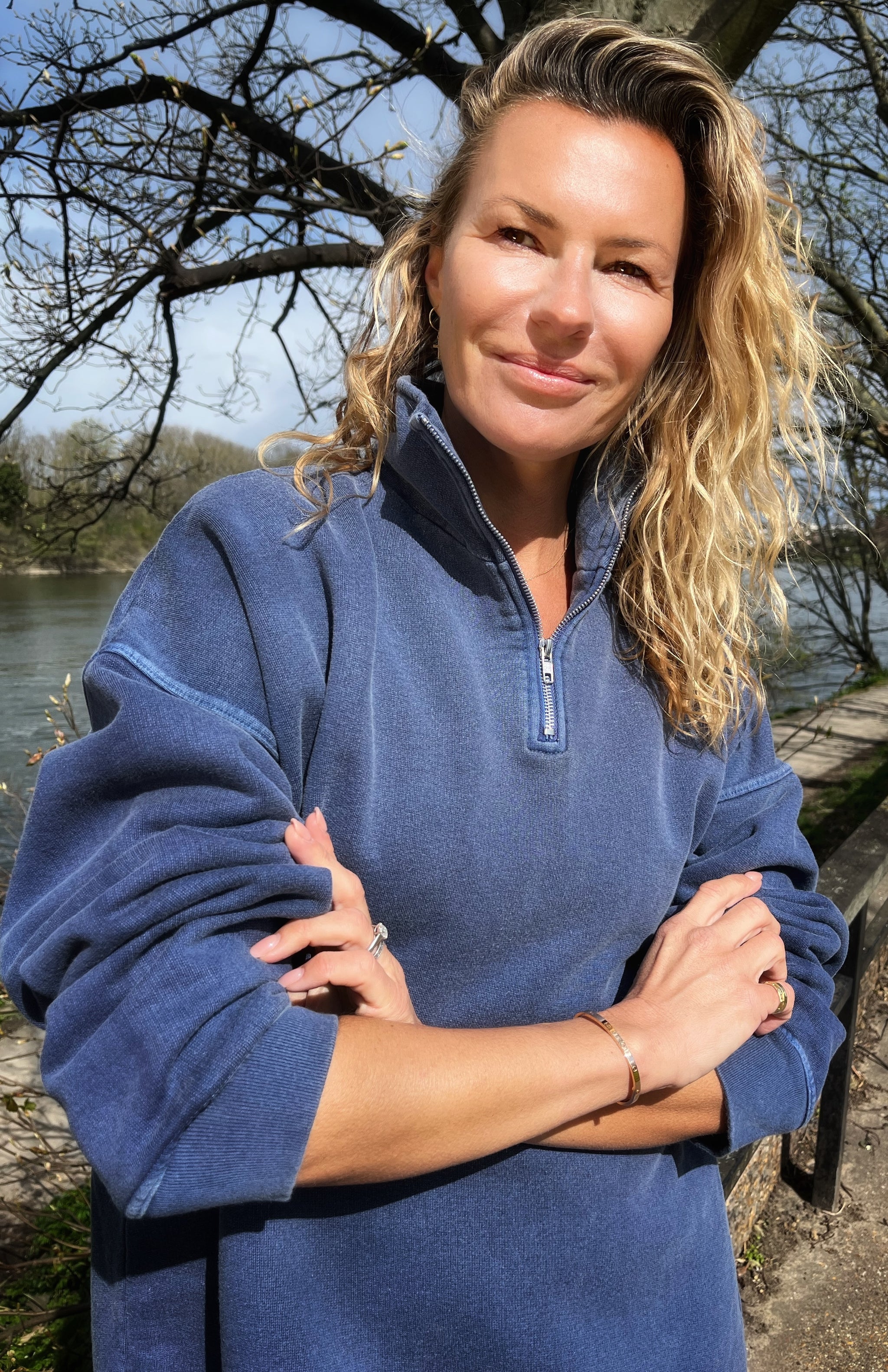 DIANA ZIP NECK - Navy Wash – Sloppy Joe Clothing