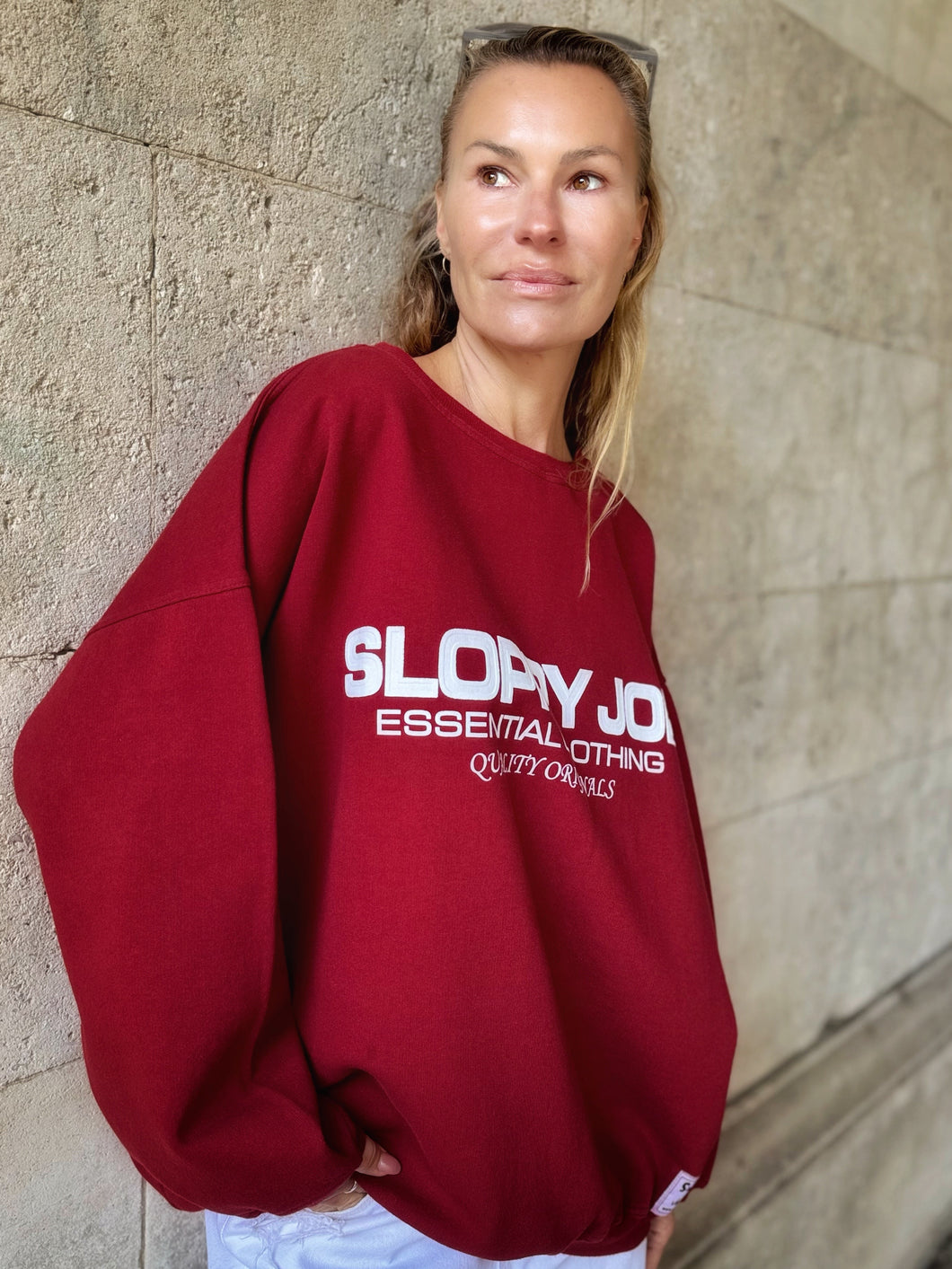 05 CLASSIC SQUARE SWEATSHIRT - Bordeaux – Sloppy Joe Clothing