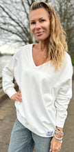 Load image into Gallery viewer, Raglan V Neck - White
