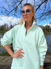 Load image into Gallery viewer, DIANA ZIP NECK - Pale Mint.
